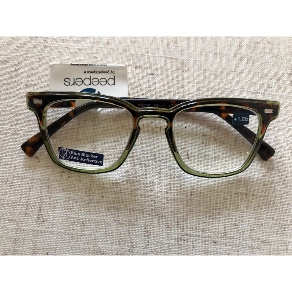 NEW Peepers Tortoise & Green Readers +1.25